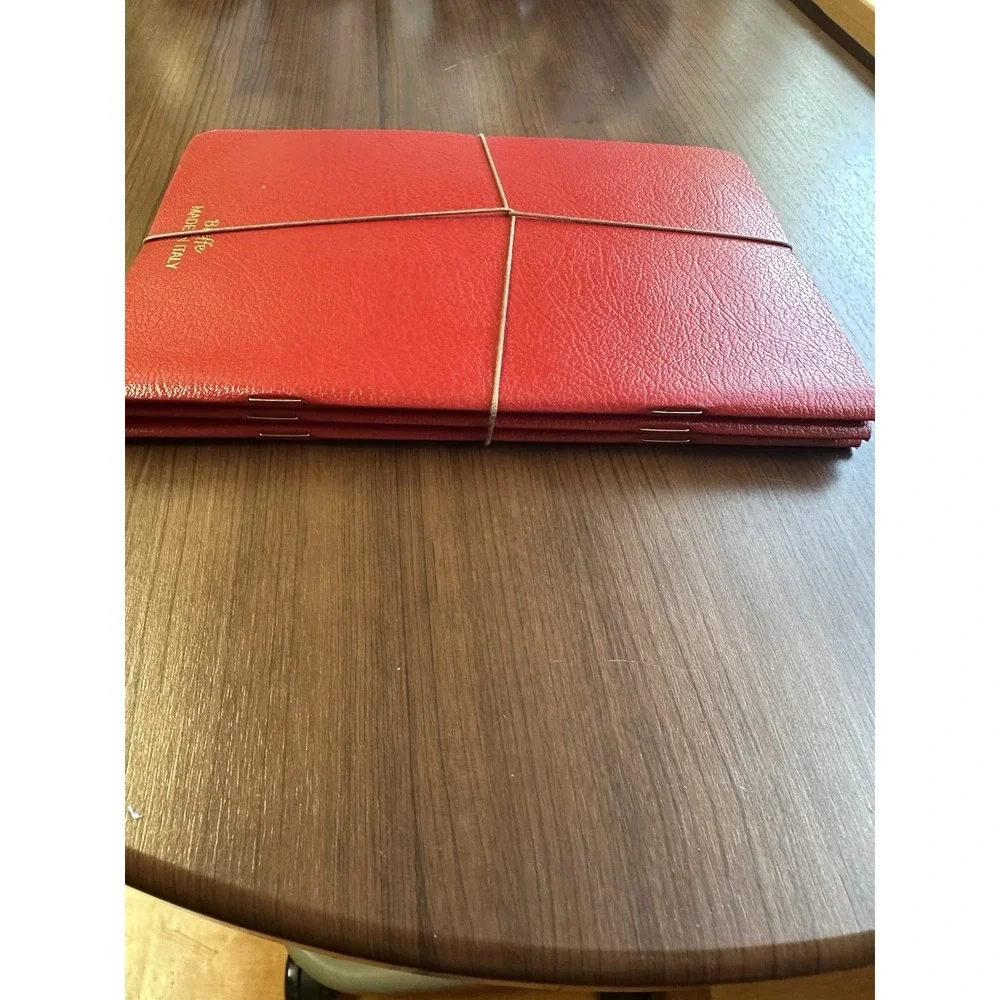 Bieffe Red Handcrafted in Italy 3 Lined Exercise Books Journal Notebook Set
